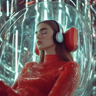 Surreal Woman in Crystal Chair