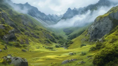 Foggy Mountainside