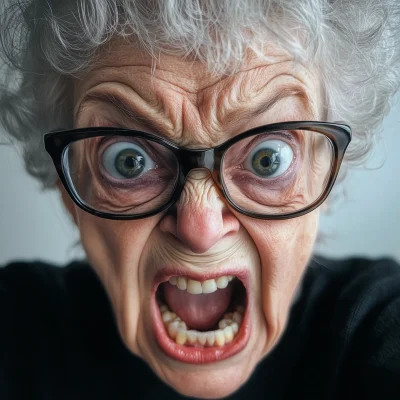 Furious Grandma Selfie