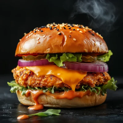 Crispy Chicken Cheeseburger