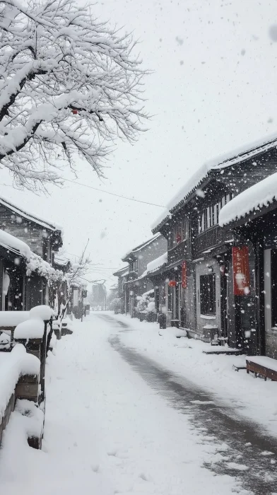 Snowy Rural Landscape