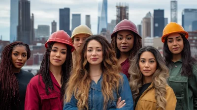 Diverse Women with City Skyline