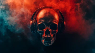 Skull with Headphones