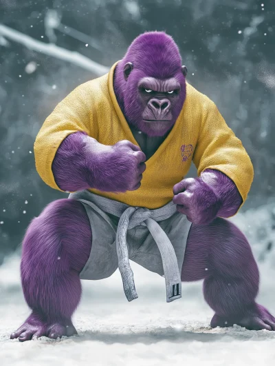 Purple Gorilla in a Sweater