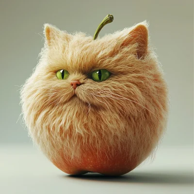 A Real Apple with Cat