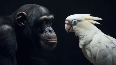 Chimpanzee and Parrot Conversation