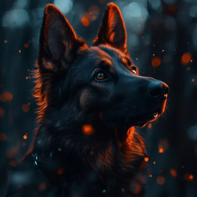 German Shepherd with Bokeh Background