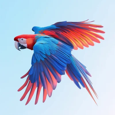 Photorealistic Parrot in Flight