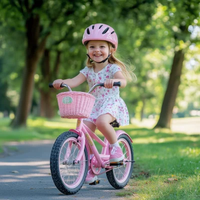 Young Girl Riding Bicycle