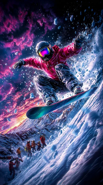 Snowboarder in Action