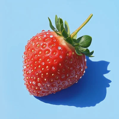 Fresh Strawberry with Water Droplets