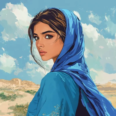 Middle Eastern Beauty in Blue