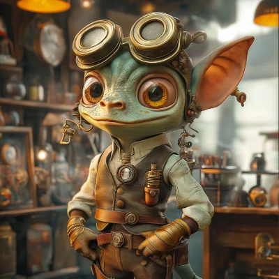 Whimsical Steampunk Shopkeeper