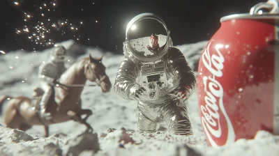 Astronaut and Horse on the Moon