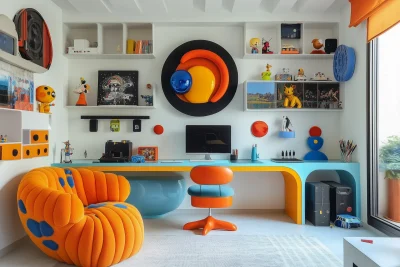 Vibrant 70s Inspired Workspace