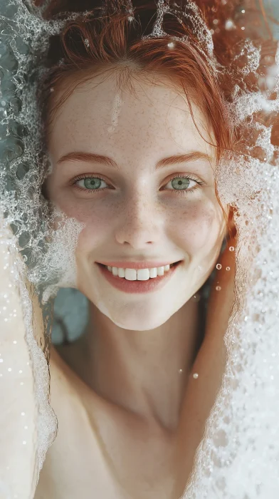 Friendly Woman Washing