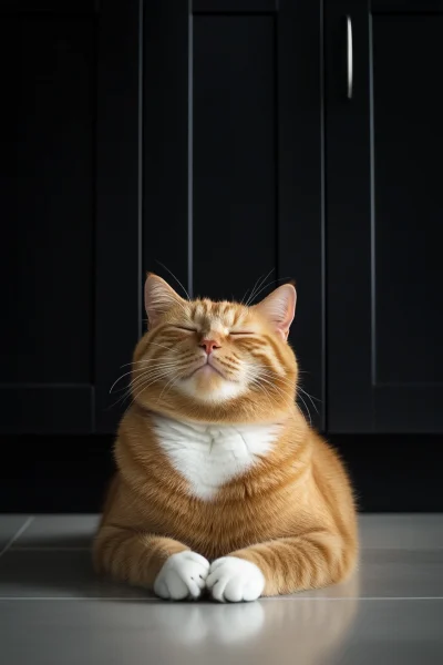 Content Orange Cat