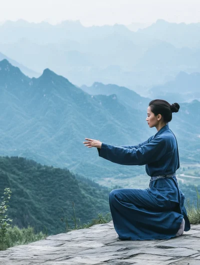 Woman Practicing Qigong