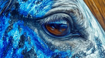 Abstract Blue Horse Portrait