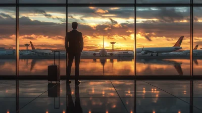 Businessman at Airport Lounge