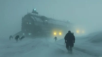 Arctic Station in Storm