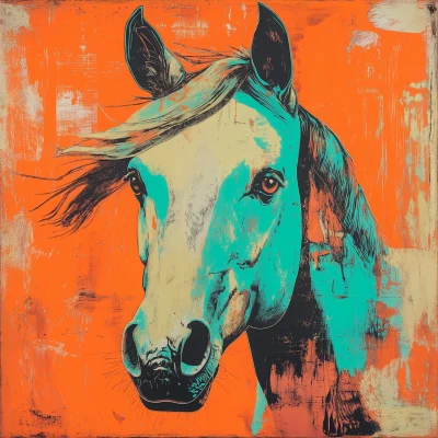 Vintage Horse in Pop Art Style