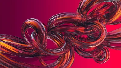 Abstract Neon Ribbons