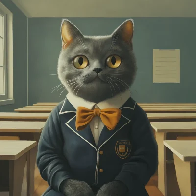 Cat in School Uniform