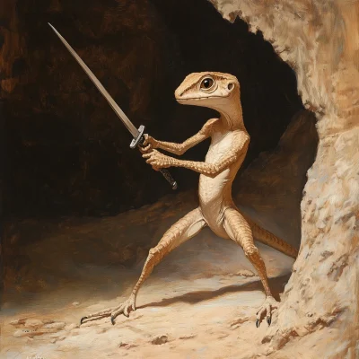 Elegant Lizard in a Cave