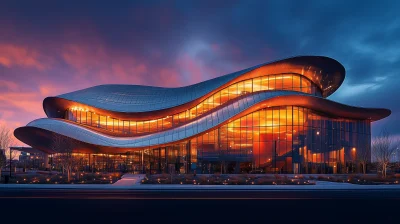 Modern Concert Hall at Twilight