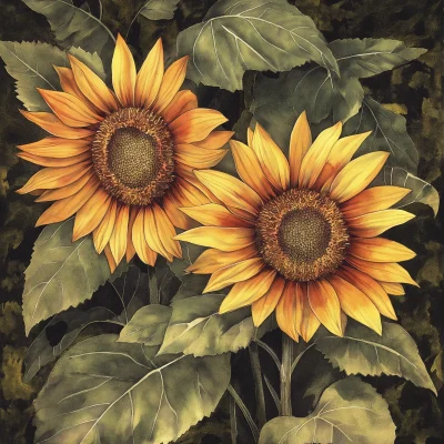 Vintage Sunflowers