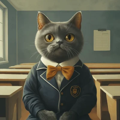 Cat in School Uniform