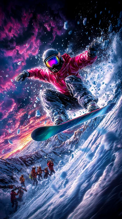 Snowboarder in Action