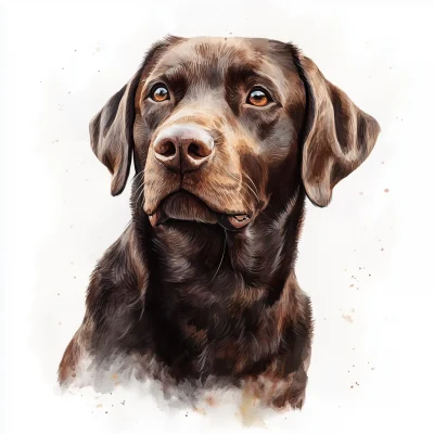 Watercolored Chocolate Labrador