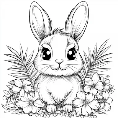 Cute Rabbit Coloring Page