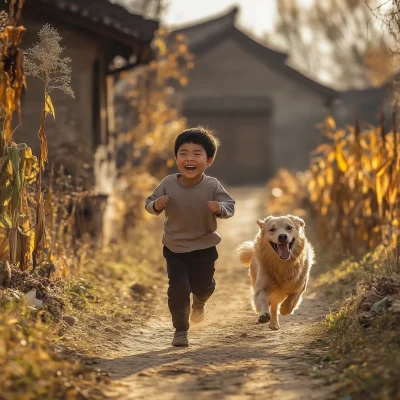 Happy Boy Running