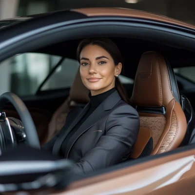 Business Woman Ready to Drive