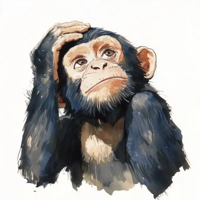 Watercolor Monkey