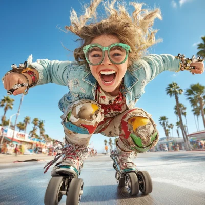 Rollerskating Fun at the Beach