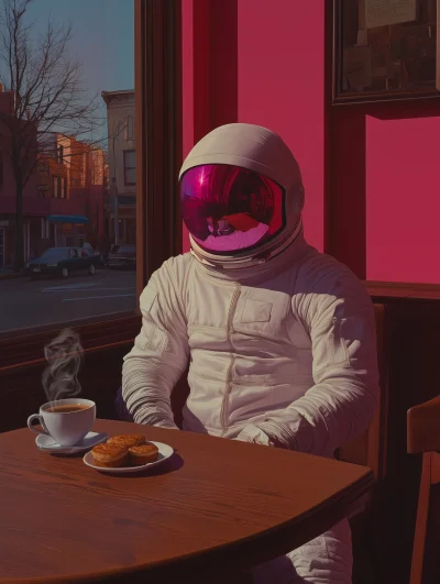 Astronaut at Coffee Shop