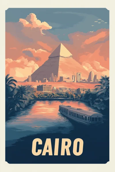 Cairo Vintage Travel Poster