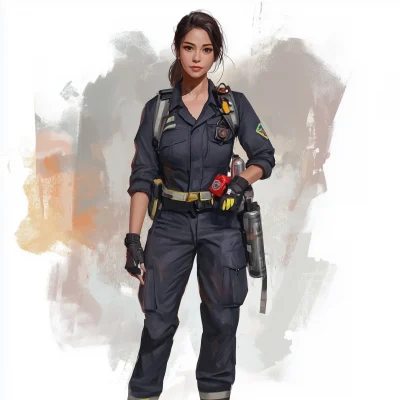 Filipino Female Firefighter Portrait