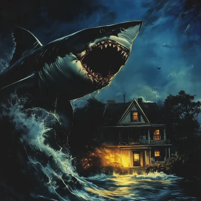 Amityville Shark Attack Poster