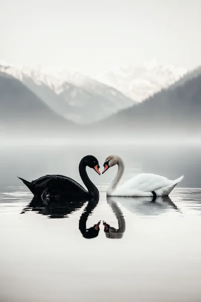 Heart-Shaped Swans