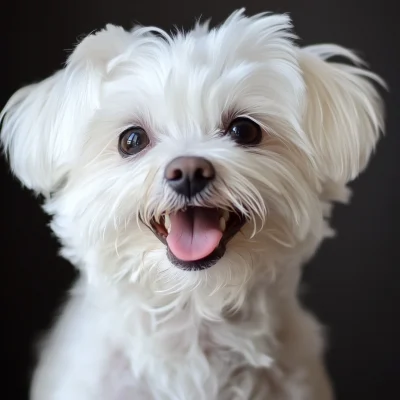 Happy White Maltese