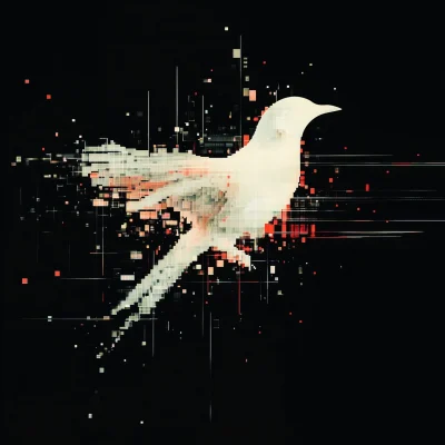 Abstract Cyberpunk Bird