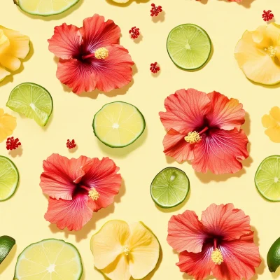 Hibiscus and Lime Pattern