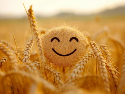 Golden Wheat Field Smiling Face