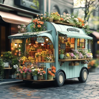 Cute Flower Shop on Wheels