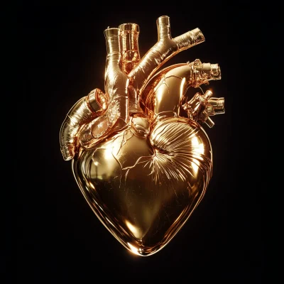 Floating Golden Heart Anatomy